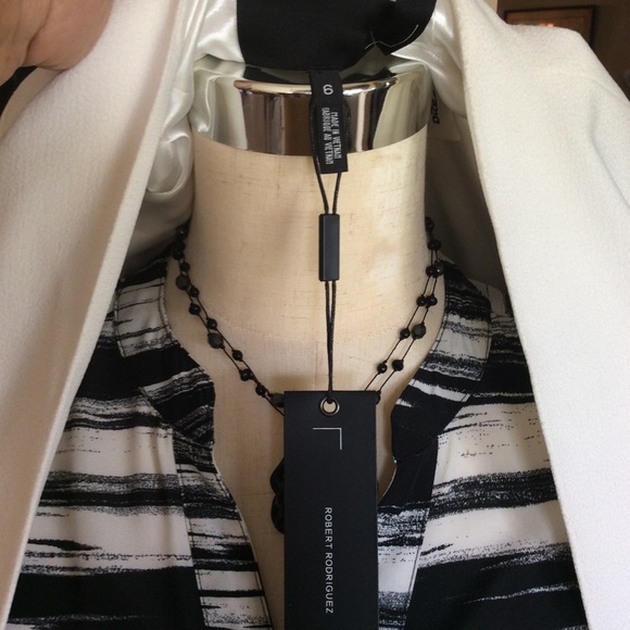 Robert Rodriguez Cream Open Crepe Zip Blazer/Jacket Size 6, NWT - Picture 6 of 12